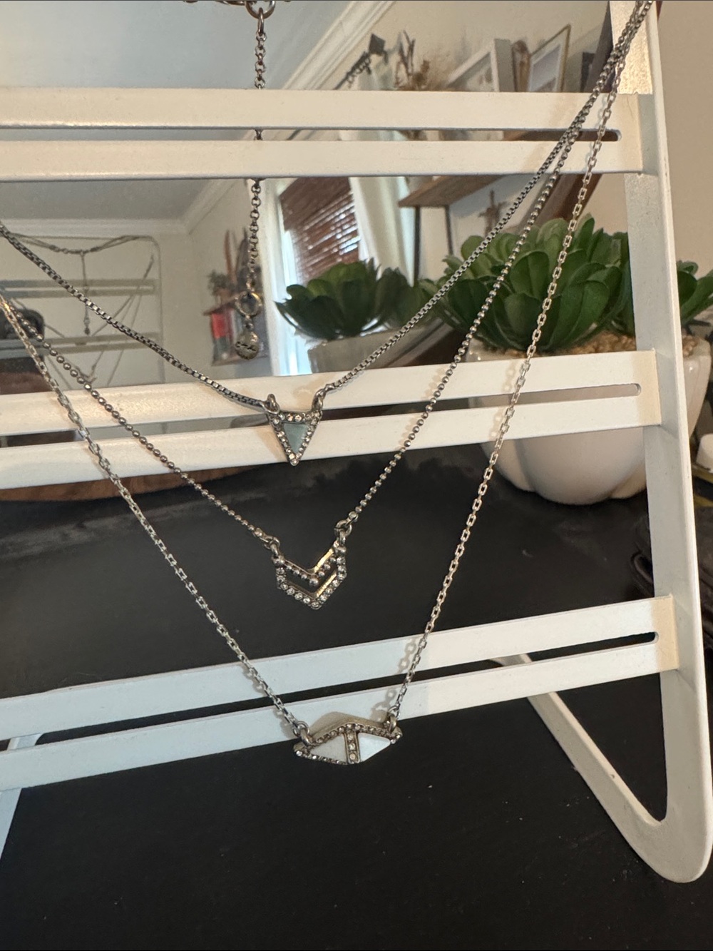 Silver Layered Chevron Necklace Trio - Chloë & Isabel